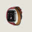 View: front, Band Apple Watch Hermès Double Tour 42 mm Attelage