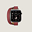 View: front, Band Apple Watch Hermès Double Tour 42 mm Attelage