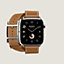 View: front, Band Apple Watch Hermès Double Tour 46 mm Hapi