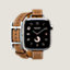 View: front, Series 10 case & Band Apple Watch Hermès Double Tour 42 mm Hapi Attelage
