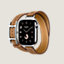 View: side, Series 10 case & Band Apple Watch Hermès Double Tour 42 mm Hapi Attelage