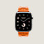 View: front, Series 10 case & Band Apple Watch Hermès Single Tour 46 mm Deployment Buckle Kilim