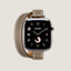 视图: 正面图, Series 10表盘 & Apple Watch Hermès 42毫米双圈Attelage表带