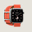 视图: 正面图, Series 10表盘 & Apple Watch Hermès 42毫米双圈Hapi表带