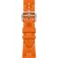 Band Apple Watch Hermès Single Tour 42&nbsp;mm Grand H Fin, orange