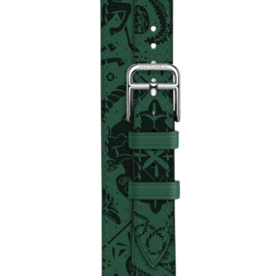 Band Apple Watch Hermès Double Tour 42 mm Attelage Animaux Bandana