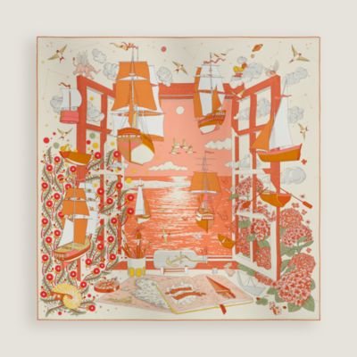 “诗意遨游”90方巾