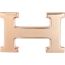 Maillon H belt buckle & Reversible leather strap 13&nbsp;mm, Mini 5382, Metallic finish Rose gold plated