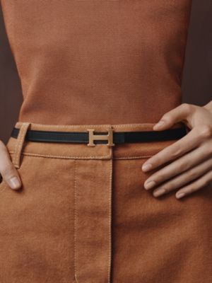 Mini 5382 belt buckle & Reversible leather strap 13&nbsp;mm, View: Worn, worn, view 3 of 3