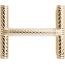 H Striee belt buckle & Reversible leather strap 32&nbsp;mm, Hisseo, Metallic finish Yellow gold plated