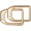 Royal belt buckle & Reversible leather strap 32&nbsp;mm, Jockey au Carre, Metallic finish Yellow gold plated