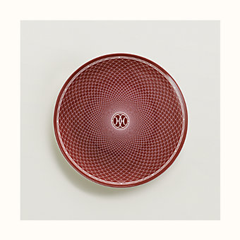 H Deco rouge round platter, large model | Hermès China