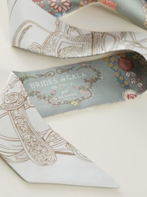 “华丽的缰辔花卉版与勾勒版”（Brides de Gala en Fleurs & Eyeliner）Twilly小丝巾, 视图: 细节, detail, 当前为第3张（共3张）