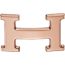H belt buckle & Reversible leather strap 32&nbsp;mm, H, Metallic finish Rose gold plated