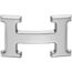 Ancre belt buckle & Reversible leather strap 32&nbsp;mm, H, Metallic finish Silver