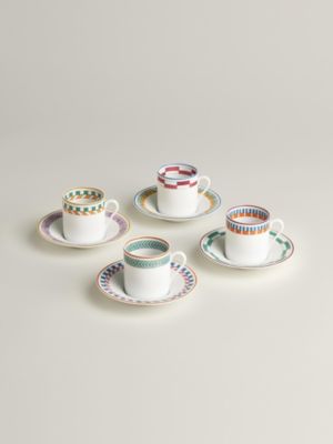 Hermès en Contrepoint set of 4 coffee cups and saucers