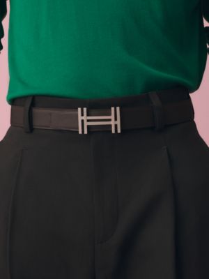 方块H皮带扣 & 双面皮腰带32毫米, 视图: 图片：产品佩戴, worn, 当前为第3张（共3张）