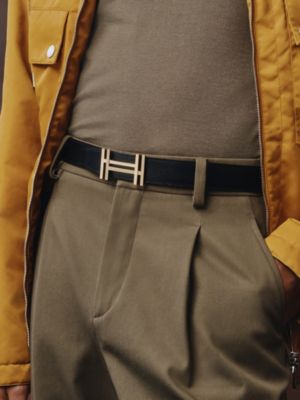 方块H皮带扣 & 双面皮腰带32毫米, 视图: 图片：产品佩戴, worn, 当前为第3张（共4张）