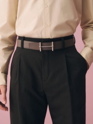 H d'Ancre belt buckle & Reversible leather strap 38&nbsp;mm, View: Worn, worn, view 3 of 3