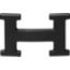 H belt buckle & Reversible leather strap 32&nbsp;mm, H, Metallic finish Black