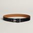 Half Cod 38 reversible leather belt, noir/gold, no stock