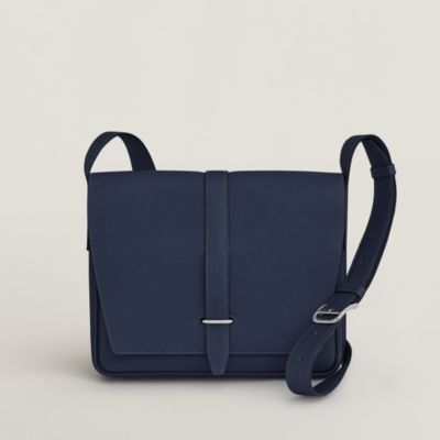 hermès Taurillon Clemence Steve Light Junior Messenger Bag blue Leather  Pony-style calfskin ref.654768 - Joli Closet
