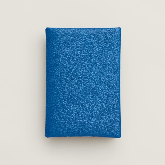 Hermès Calvi Cardholder - Blue Wallets, Accessories - HER543579