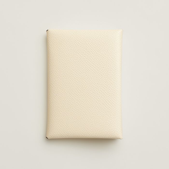HERMES Calvi Unisex Calfskin Plain Leather Folding Wallet Card Holders  (H083035CK76)