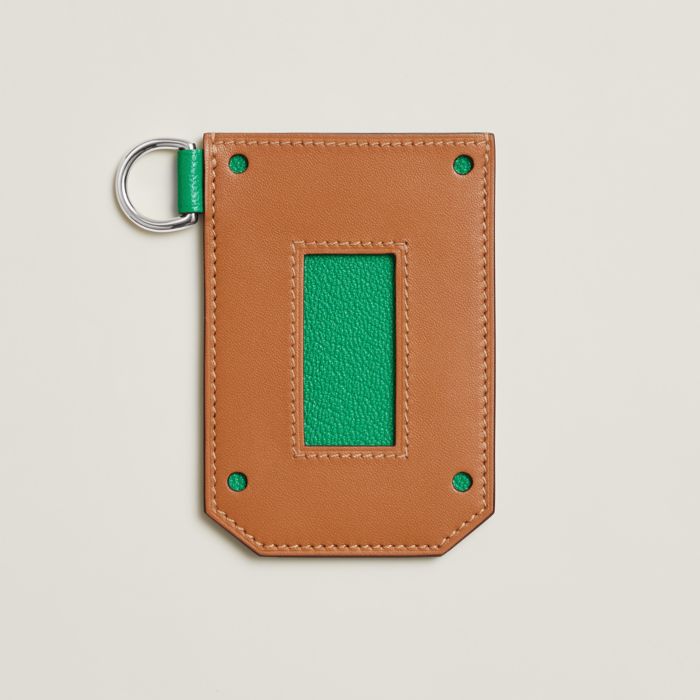 Hermès Hermès Calvi Goatskin Card Holder-Etoupe (Wallets and Small Leather  Goods,Cardholders)