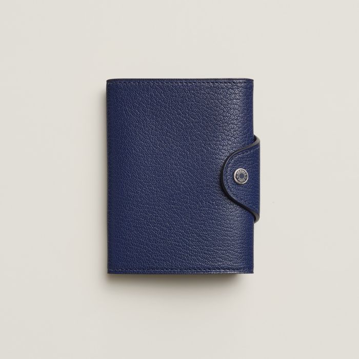 Shop HERMES Calvi Plain Leather Folding Wallet Small Wallet Card Cases  (H085238CK OL) by monacco