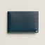 H Sellier card holder, bleu de Prusse