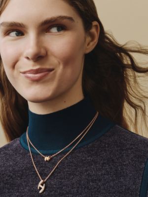 Chaine d'H necklace, small model, View: Worn, worn, view 2 of 3