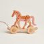 Epopee pull-along horse with rope, rose/orange