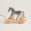 Epopee pull-along horse with rope, gris/bleu nuit