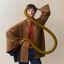 Single-sleeved reversible cape, neutral colors