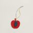 Apple and leaf charm, rouge/multicolore