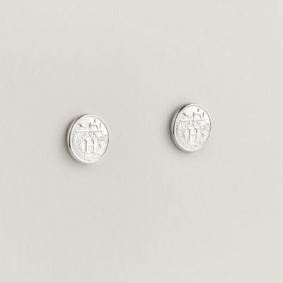 Hermès Ex-Libris耳环，超小号