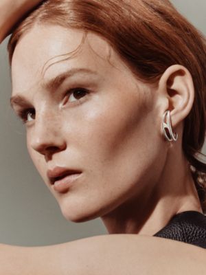 Chaine d'ancre Punk earrings, View: Worn, worn, view 2 of 2