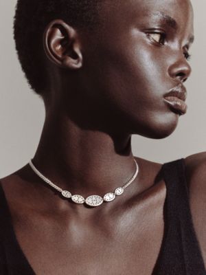 Point Sellier necklace, View: Worn, worn, view 2 of 3