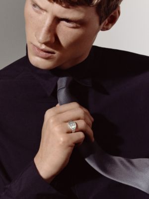 Point Sellier ring, large model, View: Worn, worn, view 3 of 3