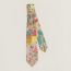 “于月神之怀”领带, 绿色/黄色/珊瑚红