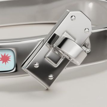 HERMES ブレスレット Kelly Men bracelet 直営店ラッピング Hermès Kelly Men Bracelet Silver Metal Used A Rank bracelet