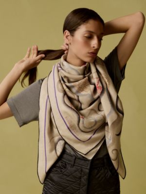 L'Appel du Large shawl 140, View: Worn, worn, view 2 of 3