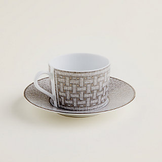 24铂金色马赛克”茶杯与杯碟| Hermès - 爱马仕官网