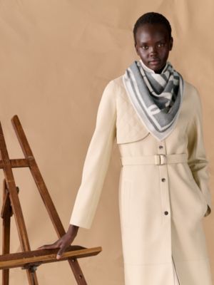 Coaching double face triangle scarf, View: Worn, worn, view 2 of 4