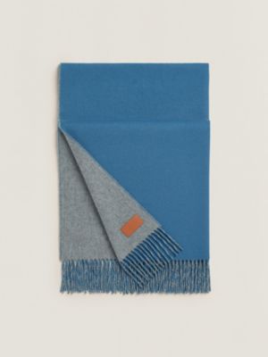 gris chiné/bleu pétrole