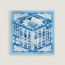 Faubourg en Perspective handkerchief, bleu turquoise