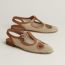 Kim slingback, beige lin/naturel