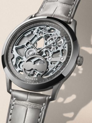 Slim d'Hermès Squelette Lune watch, 39.5&nbsp;mm, View: Detail, detail, view 3 of 4