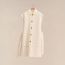 Belted cashmere long vest, blanc naturel